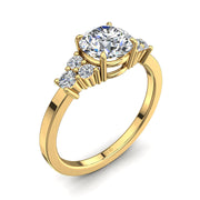 Bague Valentina diamant naturel rond 1.23 carat or jaune